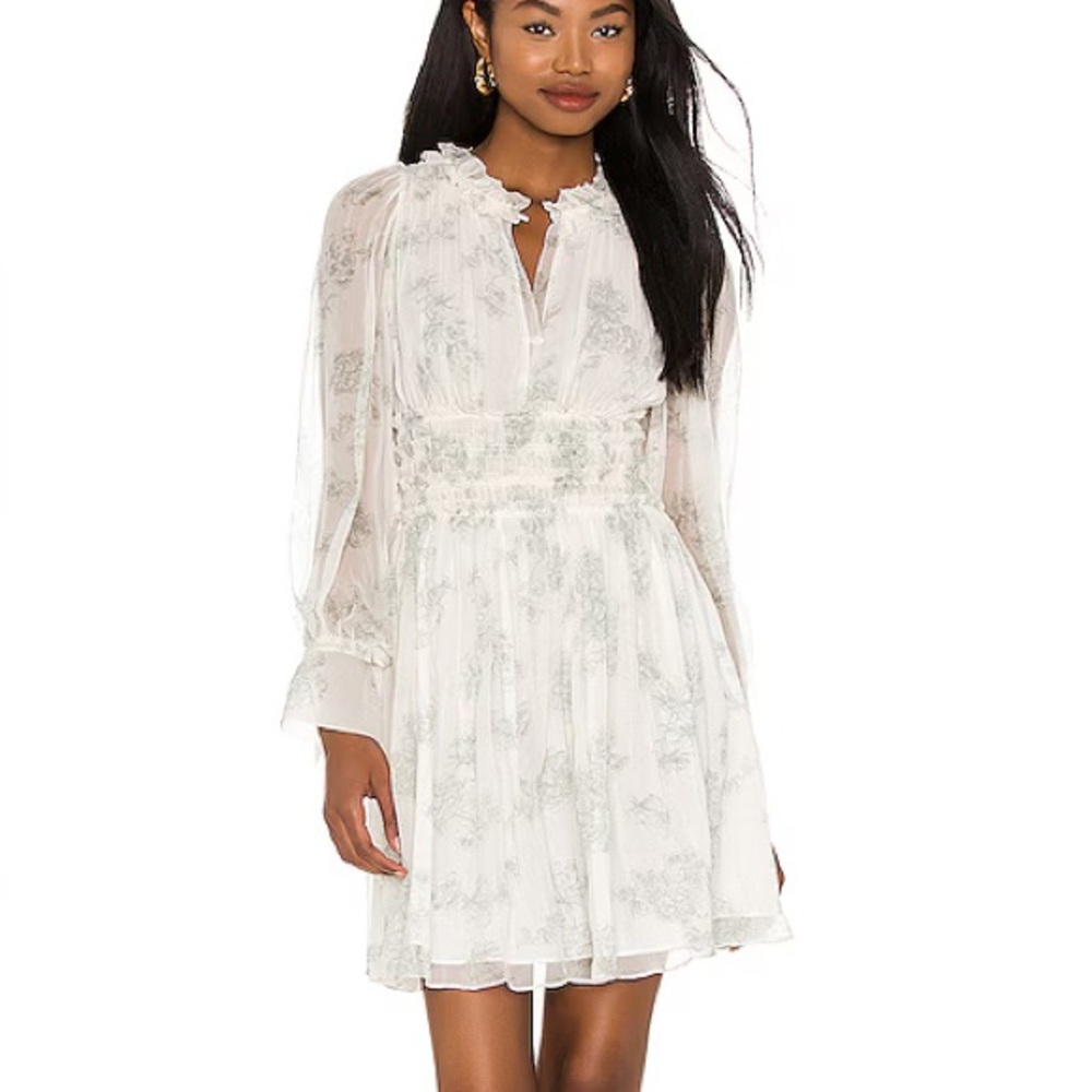 Rebecca Taylor White Wrap Sundress with Bishop Sleeves